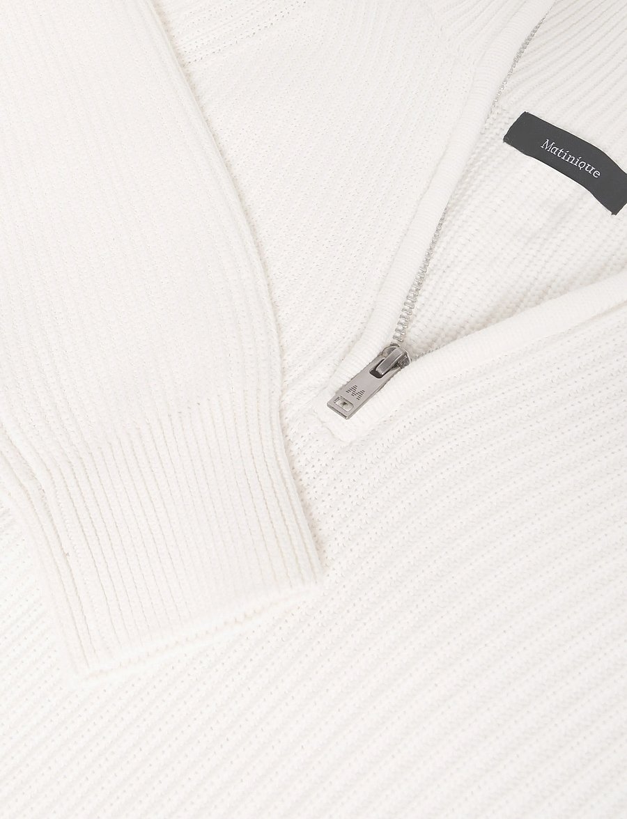 Matinique - MAhellson Z - half zip jumpers - off white - 3