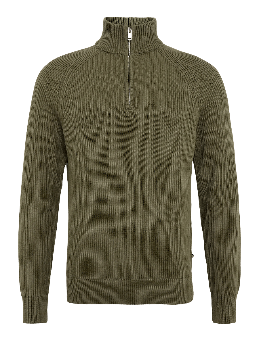Matinique - MAhellson Z - half zip jumpers - olive night - 1