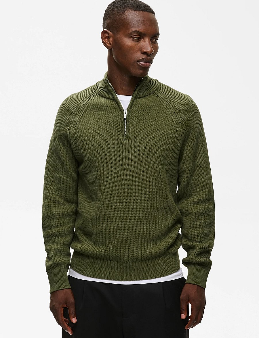 Matinique - MAhellson Z - halfzip strik - olive night - 0