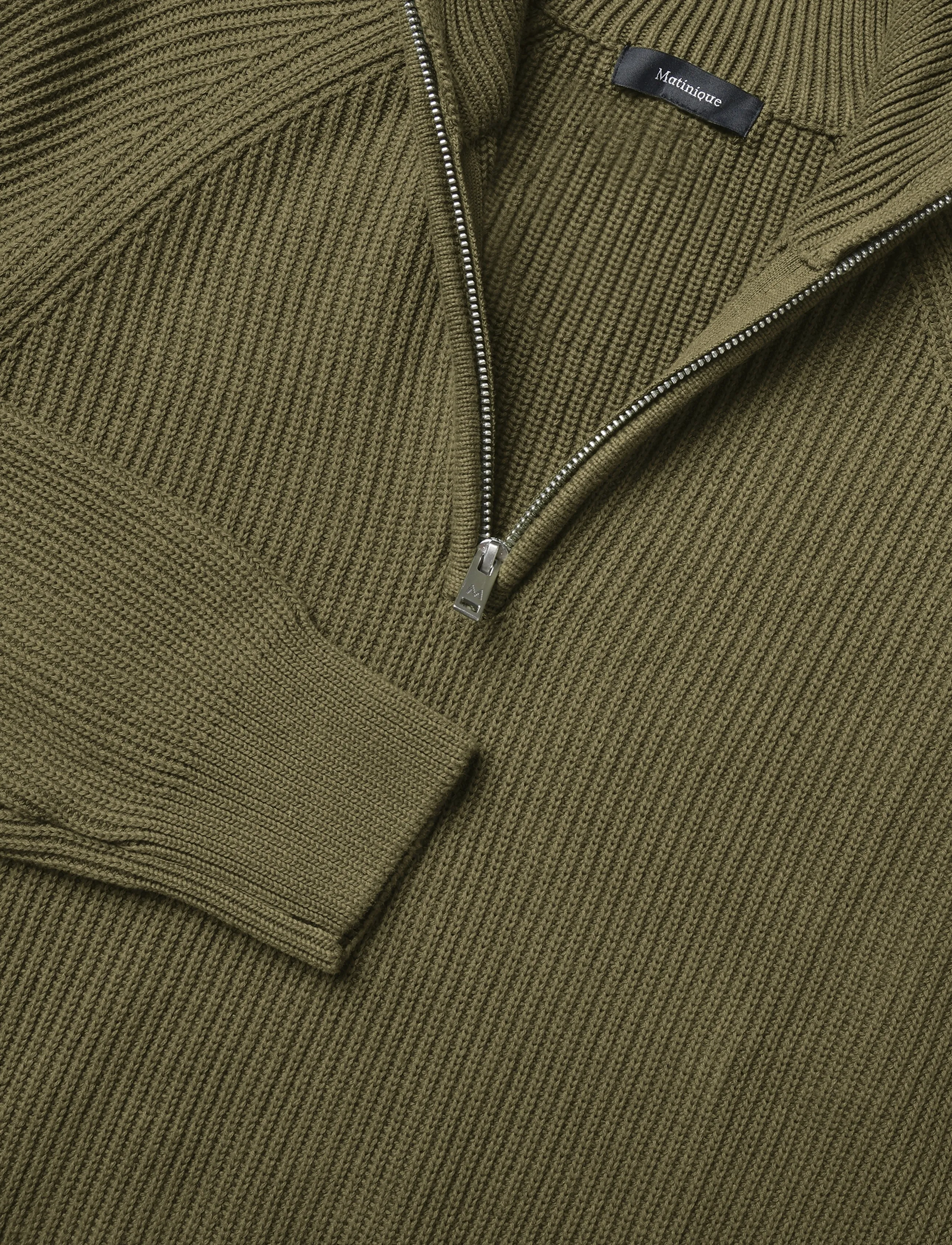Matinique - MAhellson Z - half zip jumpers - olive night - 3