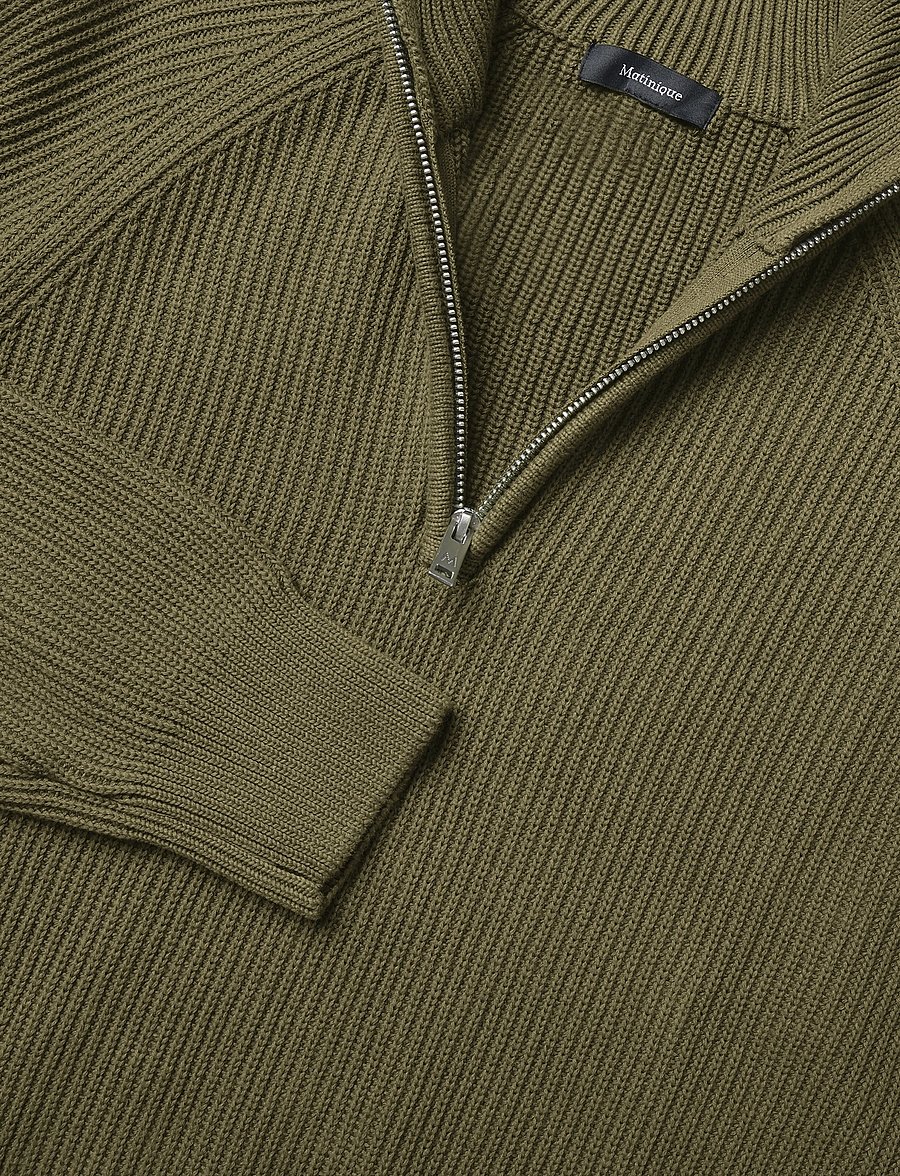Matinique - MAhellson Z - half zip jumpers - olive night - 3