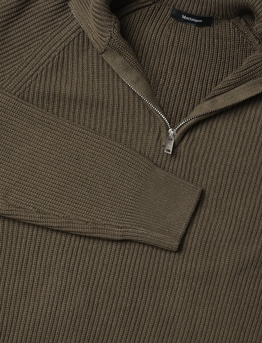Matinique - MAhellson Z - half zip jumpers - turkish coffee - 3