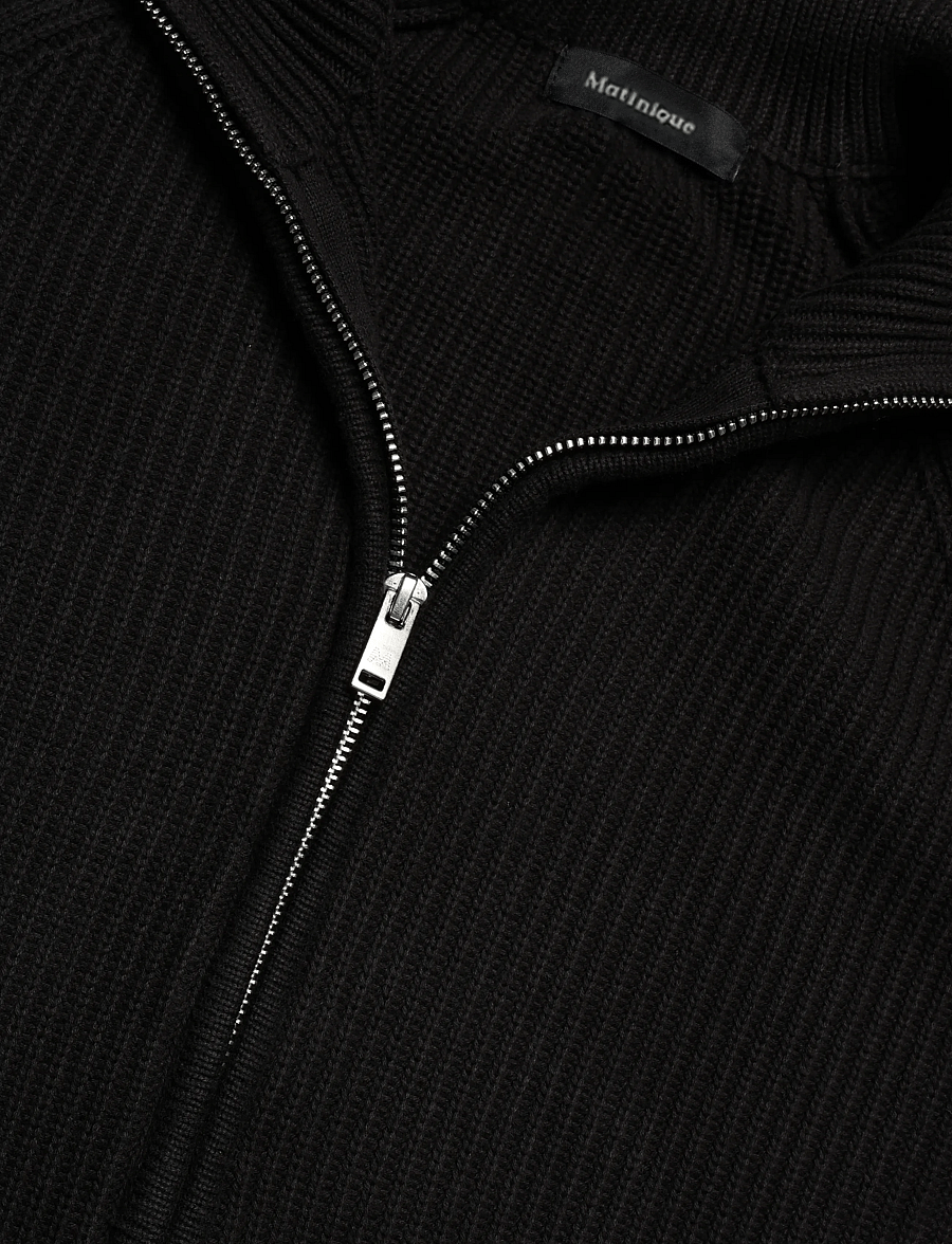 Matinique - MAhellson C - pullover mit durchgehendem reißverschluss - black - 2