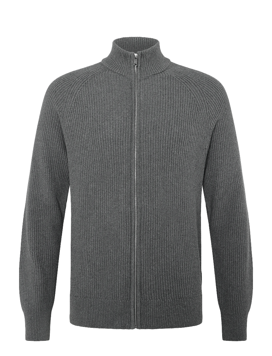 Matinique - MAhellson C - fullzip strik - medium grey melange - 0