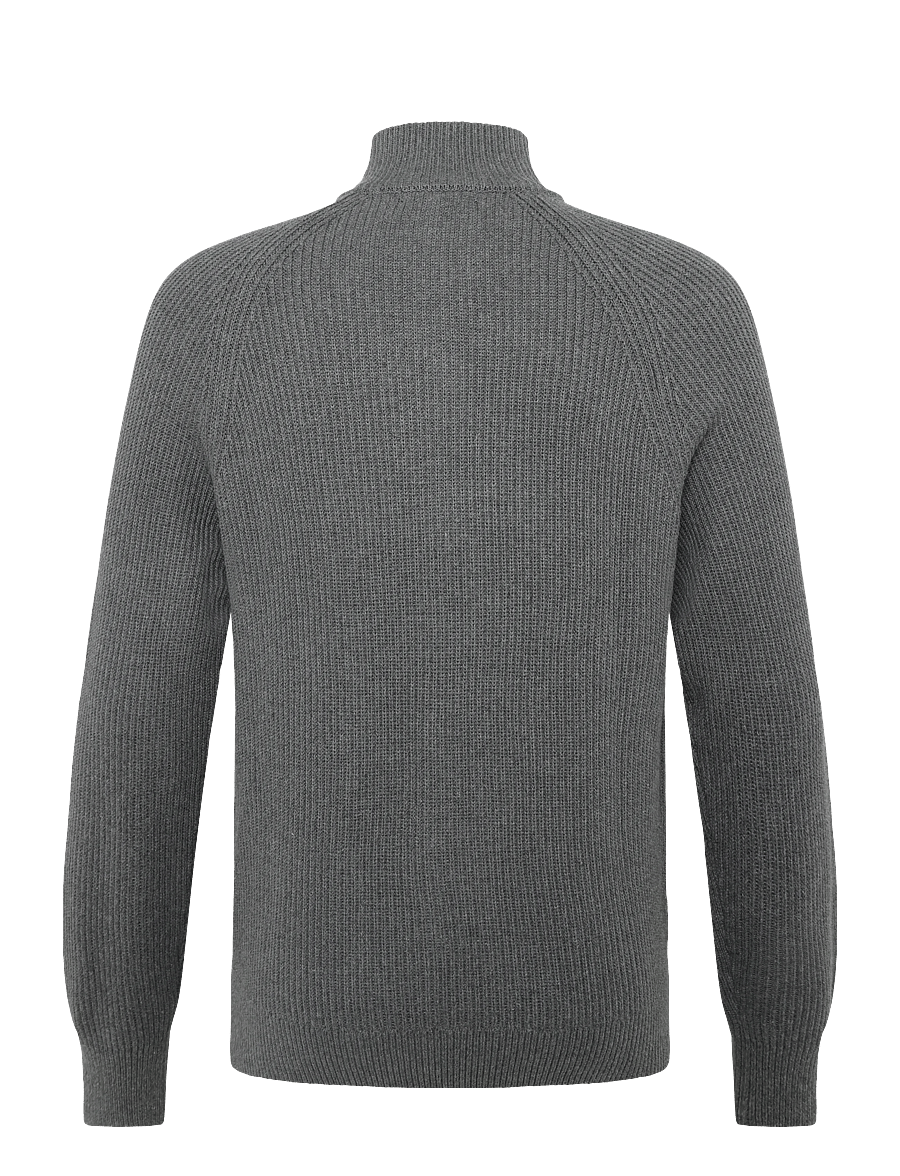 Matinique - MAhellson C - fullzip strik - medium grey melange - 1