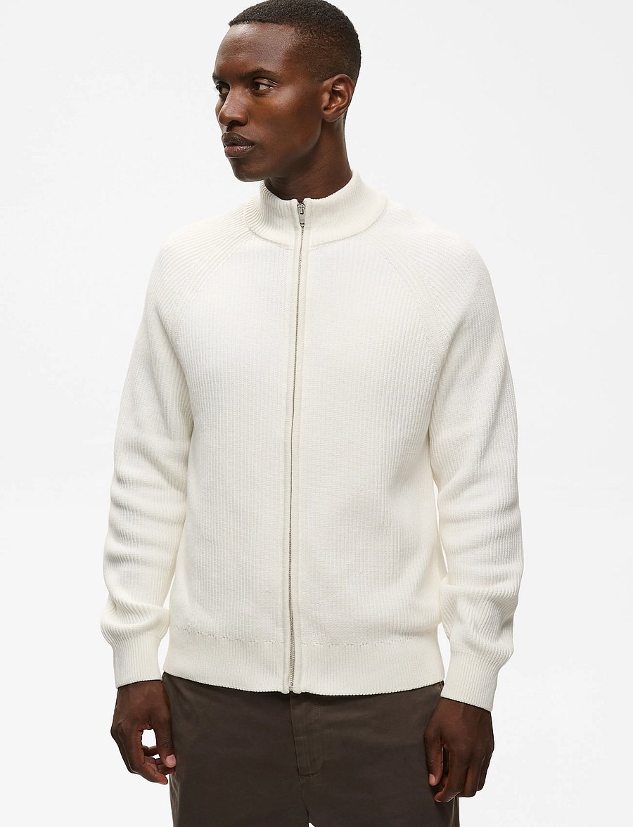 Matinique - MAhellson C - fullzip strik - off white - 0