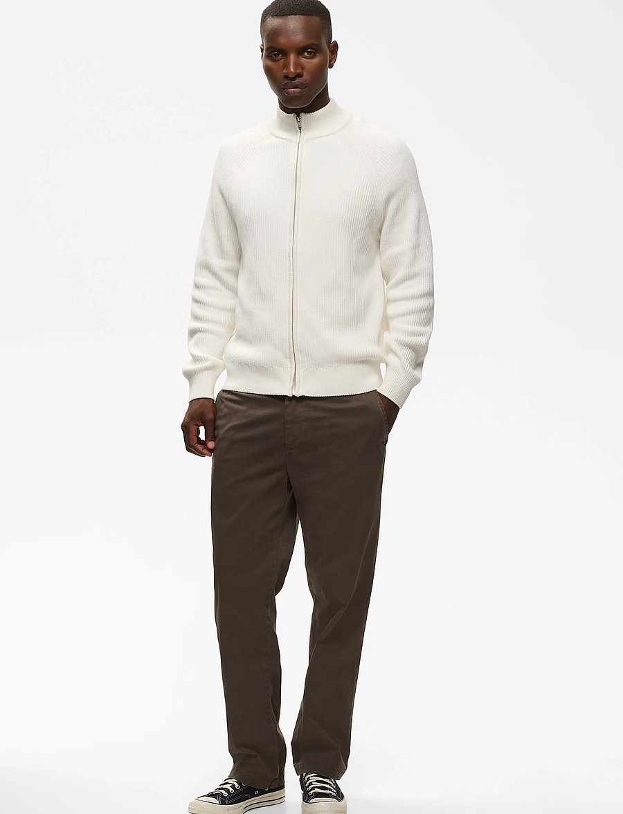 Matinique - MAhellson C - fullzip strik - off white - 3