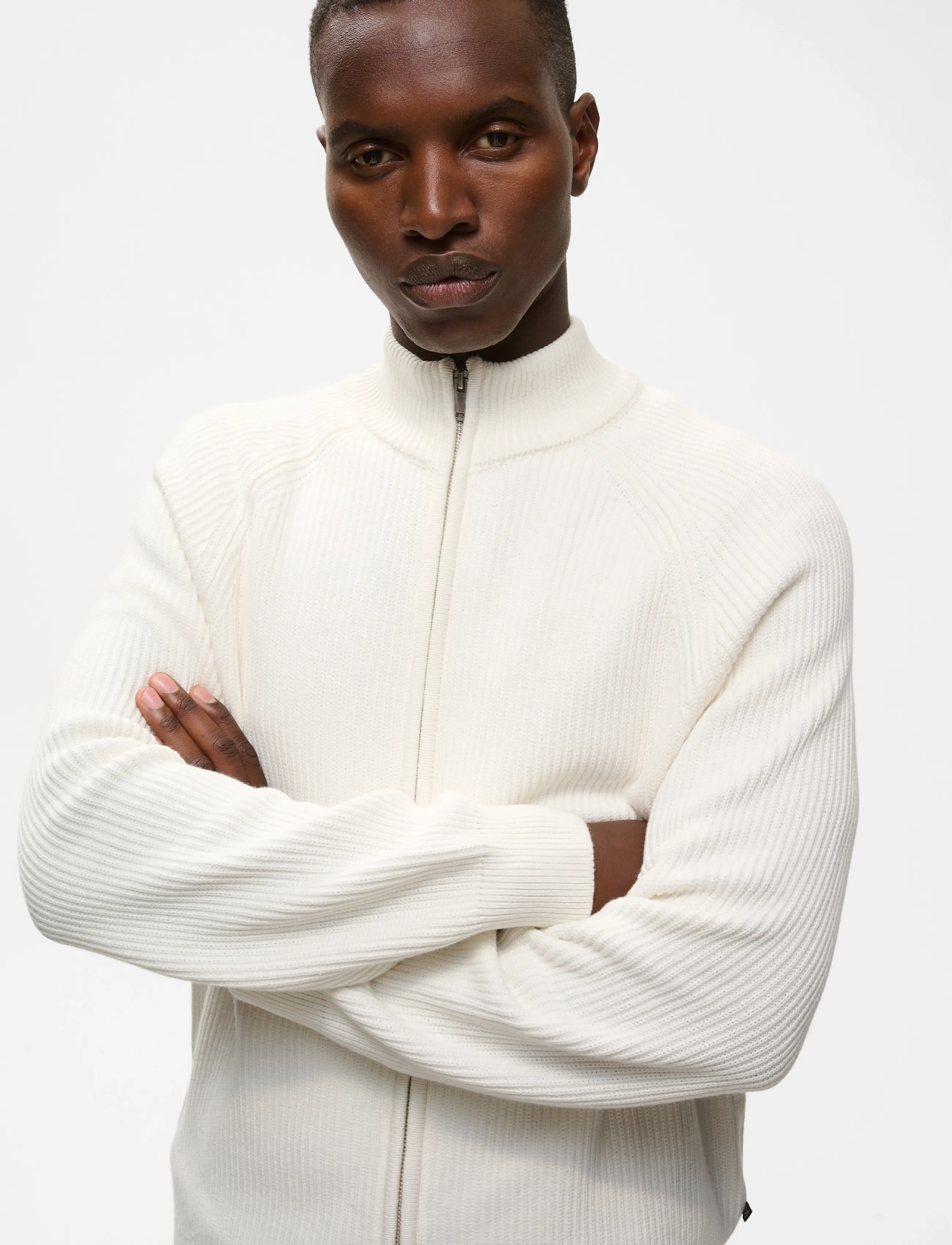 Matinique - MAhellson C - fullzip strik - off white - 5