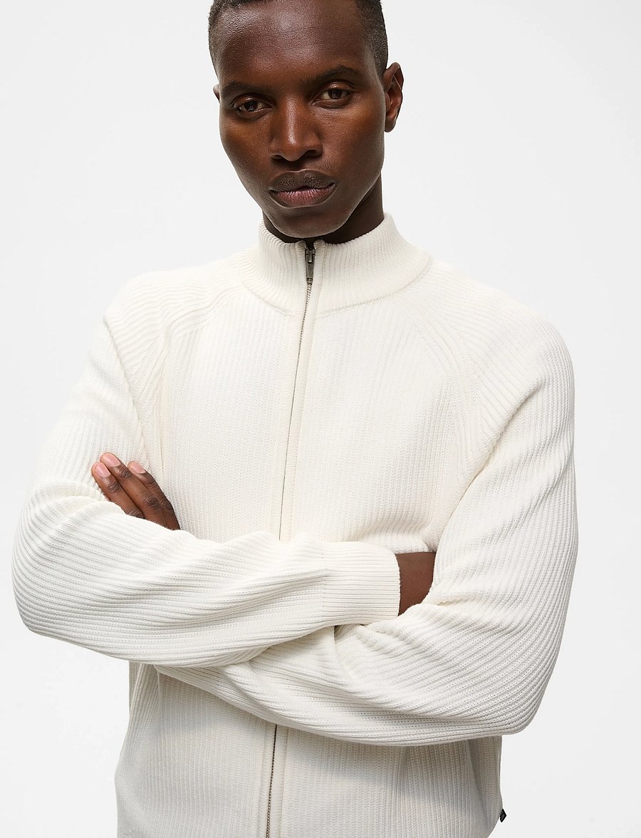Matinique - MAhellson C - fullzip strik - off white - 5