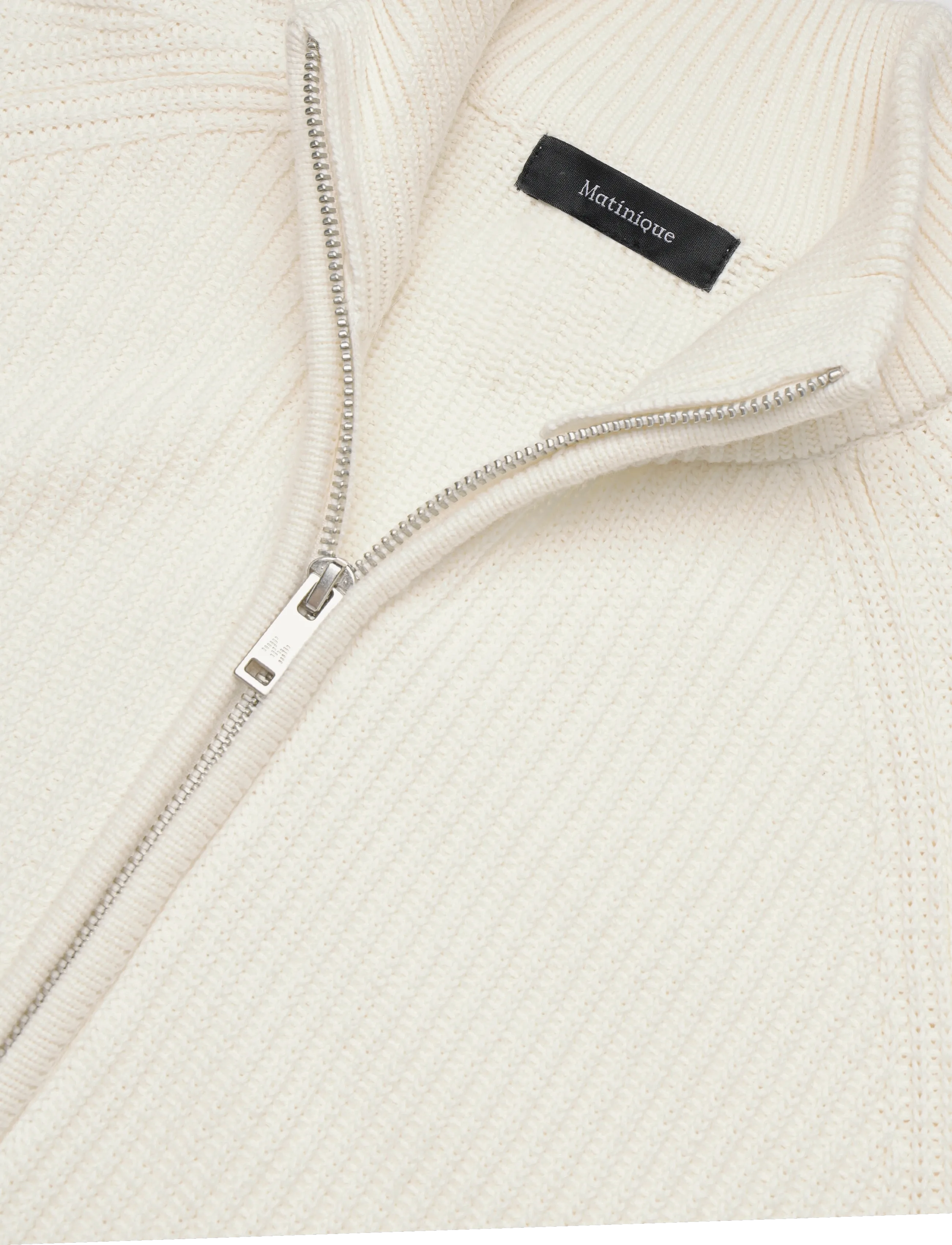 Matinique - MAhellson C - pullover mit durchgehendem reißverschluss - off white - 2