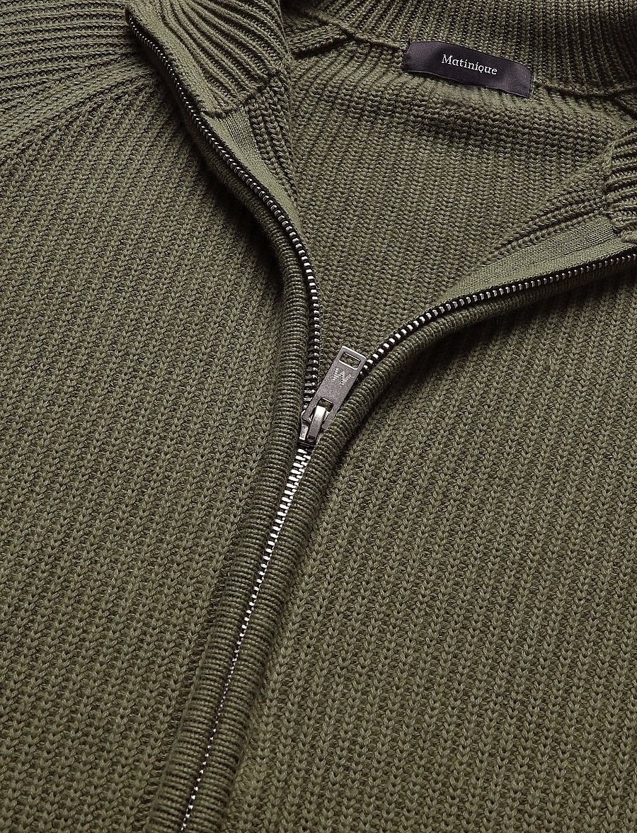 Matinique - MAhellson C - pullover mit durchgehendem reißverschluss - olive night - 2