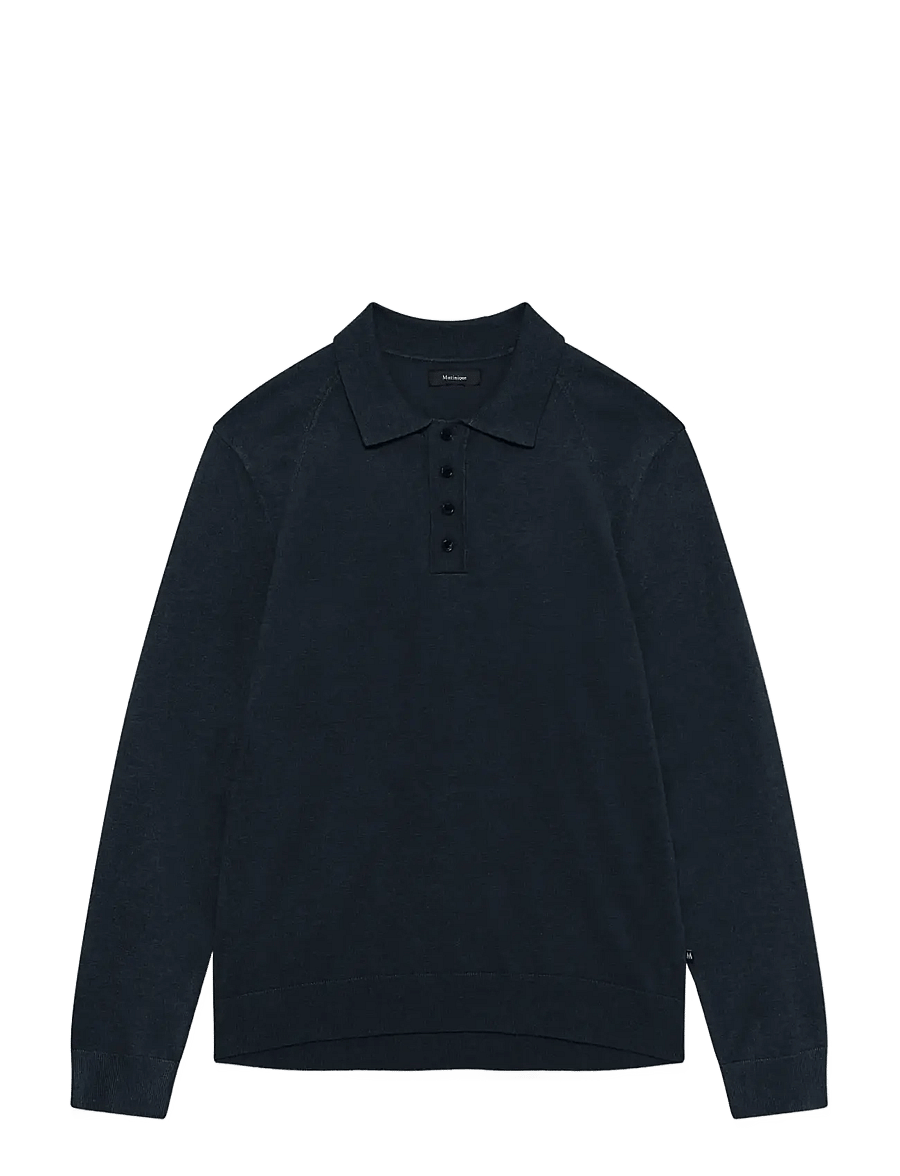 Matinique - MAkerone N - langärmelige strick-polohemden - dark navy - 1