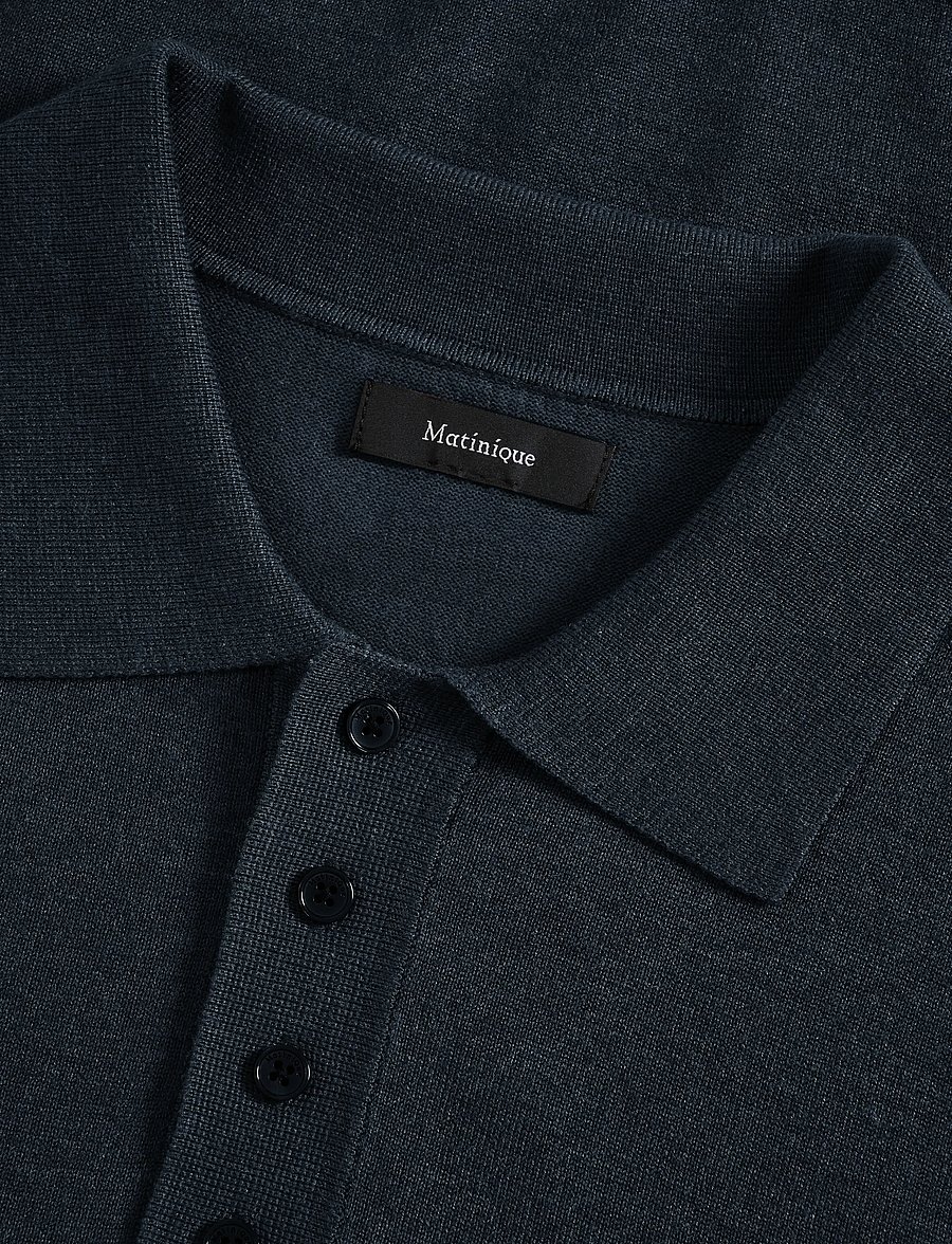 Matinique - MAkerone N - langärmelige strick-polohemden - dark navy - 5