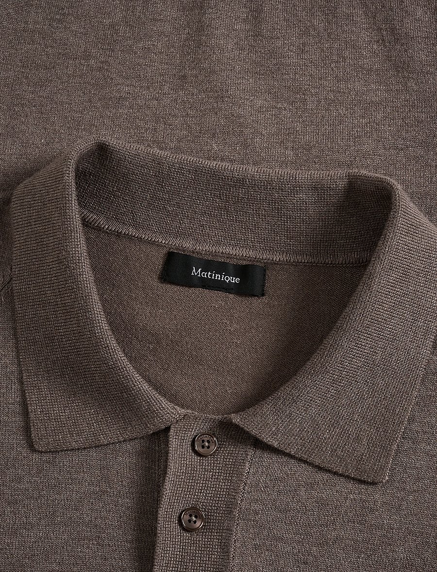 Matinique - MAkerone N - långärmade stickade pikétröjor - mink melange - 5