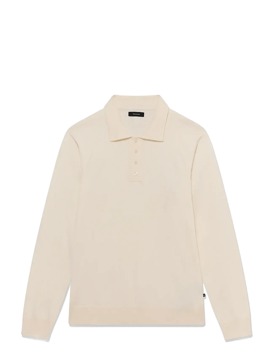 Matinique - MAkerone N - langärmelige strick-polohemden - off white melange - 1