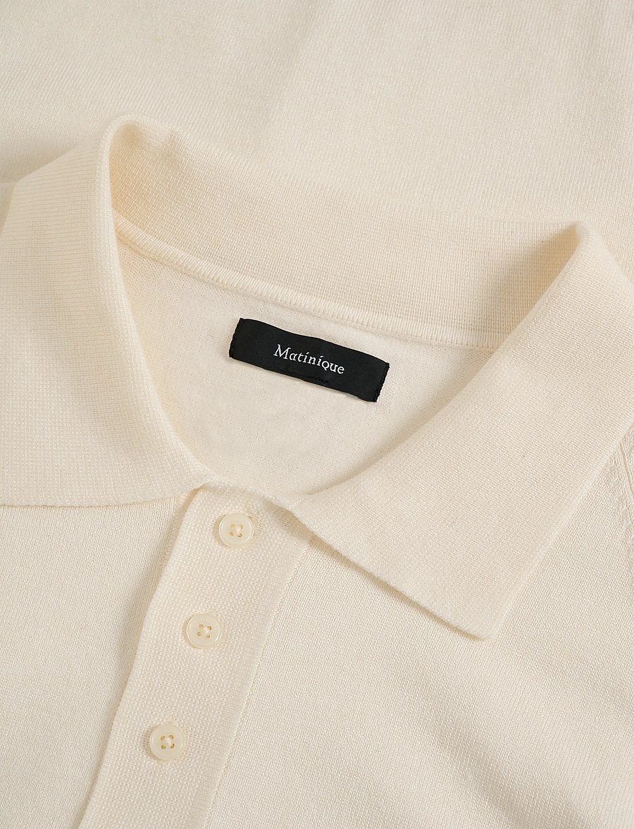 Matinique - MAkerone N - langärmelige strick-polohemden - off white melange - 5