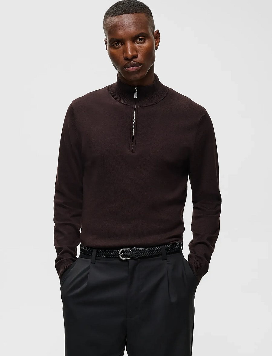 Matinique - MAkerome Z - pullover mit halbem reißverschluss - chocolate torte - 0