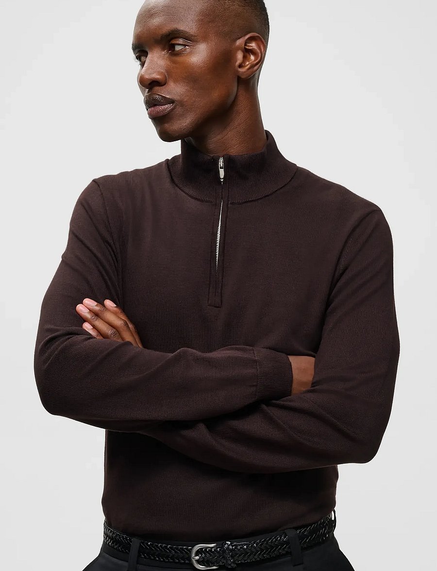 Matinique - MAkerome Z - pullover mit halbem reißverschluss - chocolate torte - 4