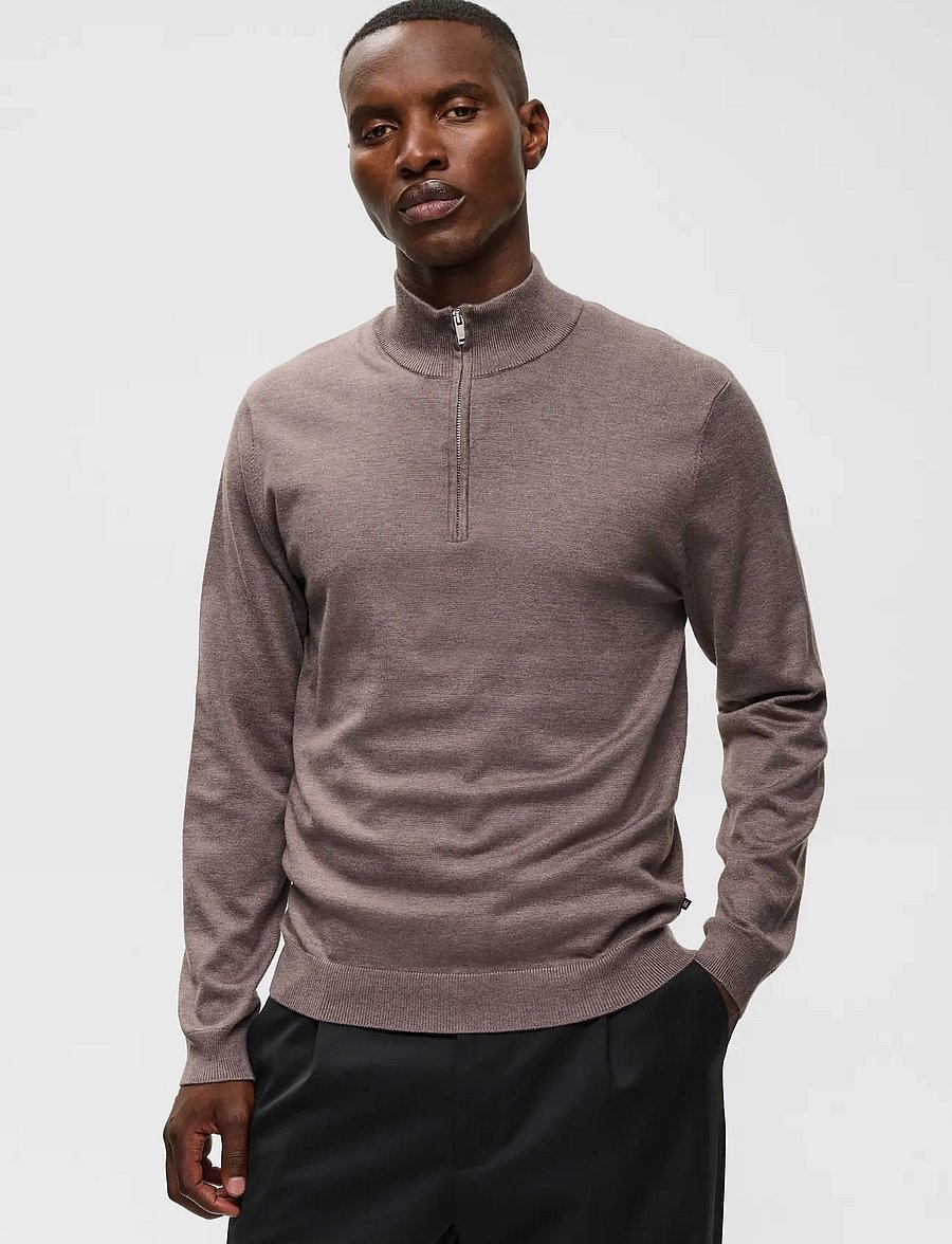 Matinique - MAkerome Z - pullover mit halbem reißverschluss - mink melange - 0