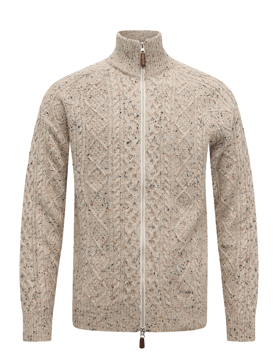 Matinique - MAblimey Z Heritage - pullover mit durchgehendem reißverschluss - eggnog - 1