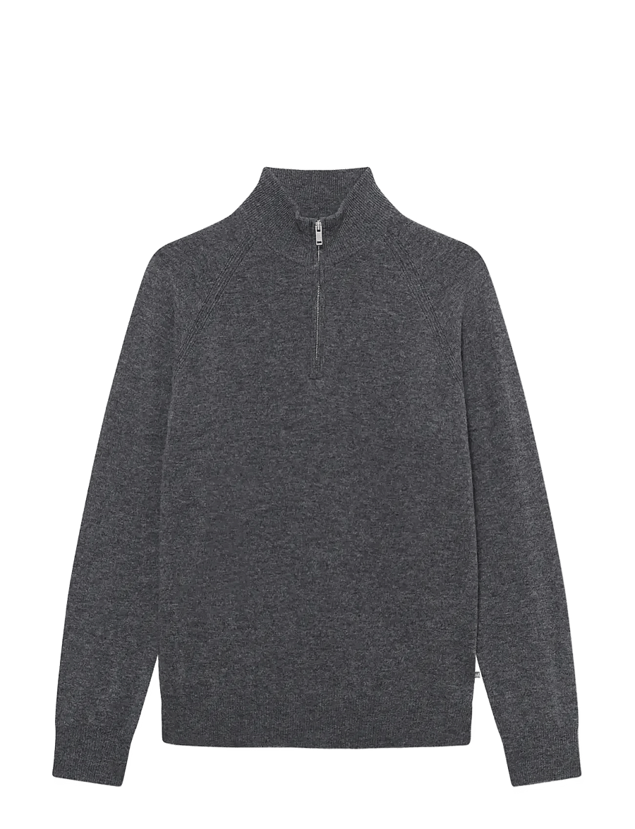 Matinique - MAhellson Z - pullover mit halbem reißverschluss - medium grey melange - 1