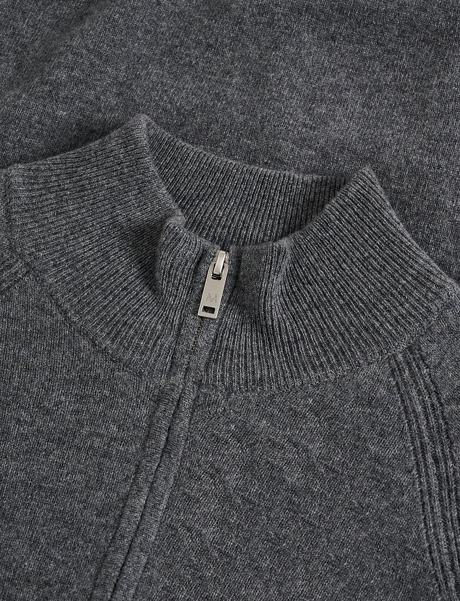 Matinique - MAhellson Z - pullover mit halbem reißverschluss - medium grey melange - 5