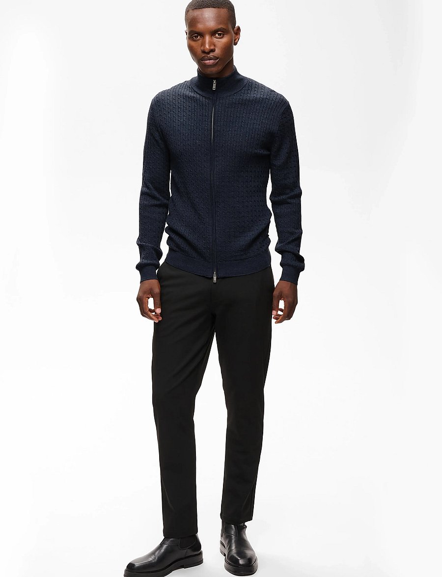 Matinique - MAmason cabel - pullover mit durchgehendem reißverschluss - blue nights melange - 0