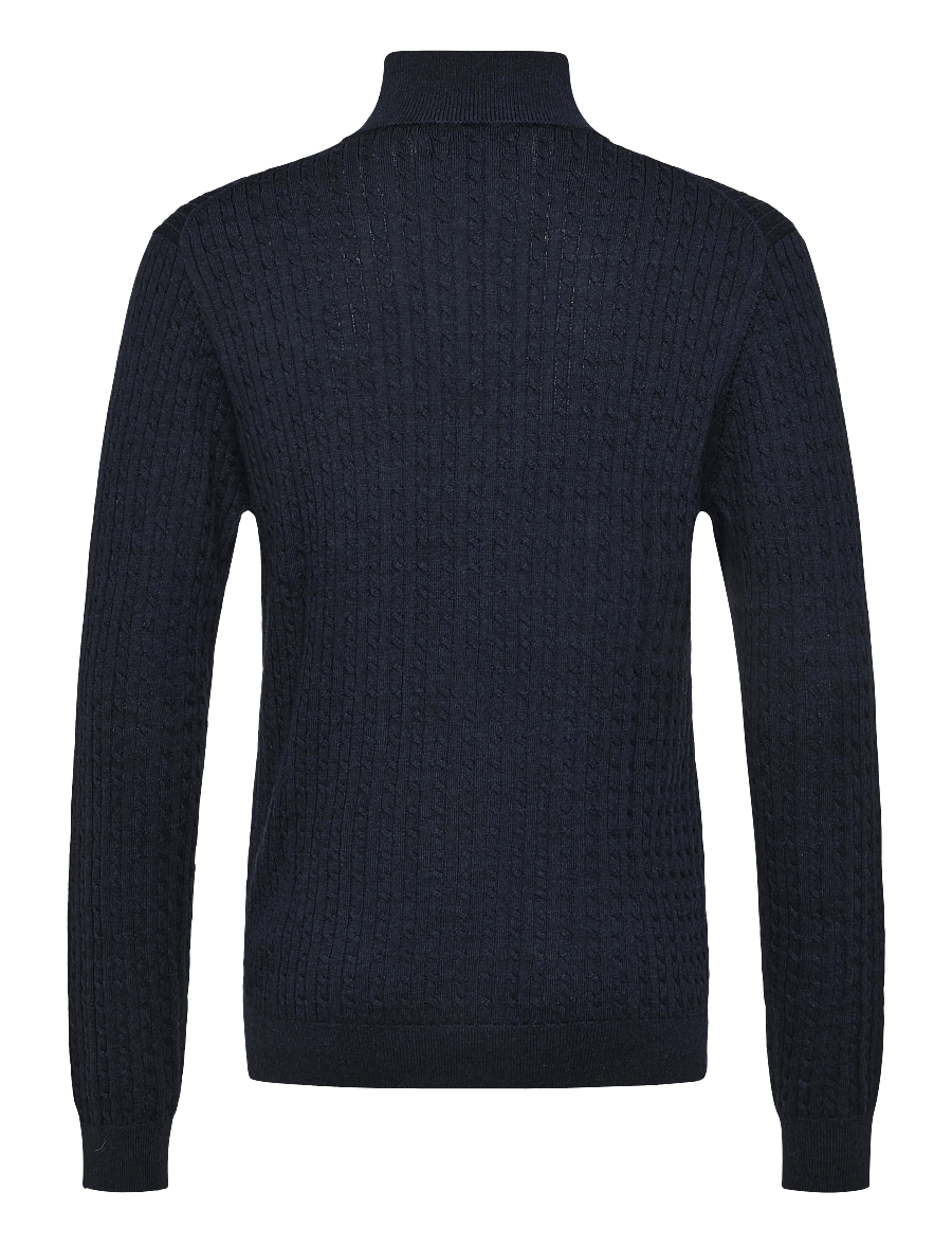 Matinique - MAmason cabel - fullzip strik - dark navy melange - 2