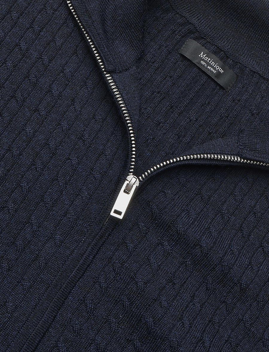 Matinique - MAmason cabel - fullzip strik - dark navy melange - 5