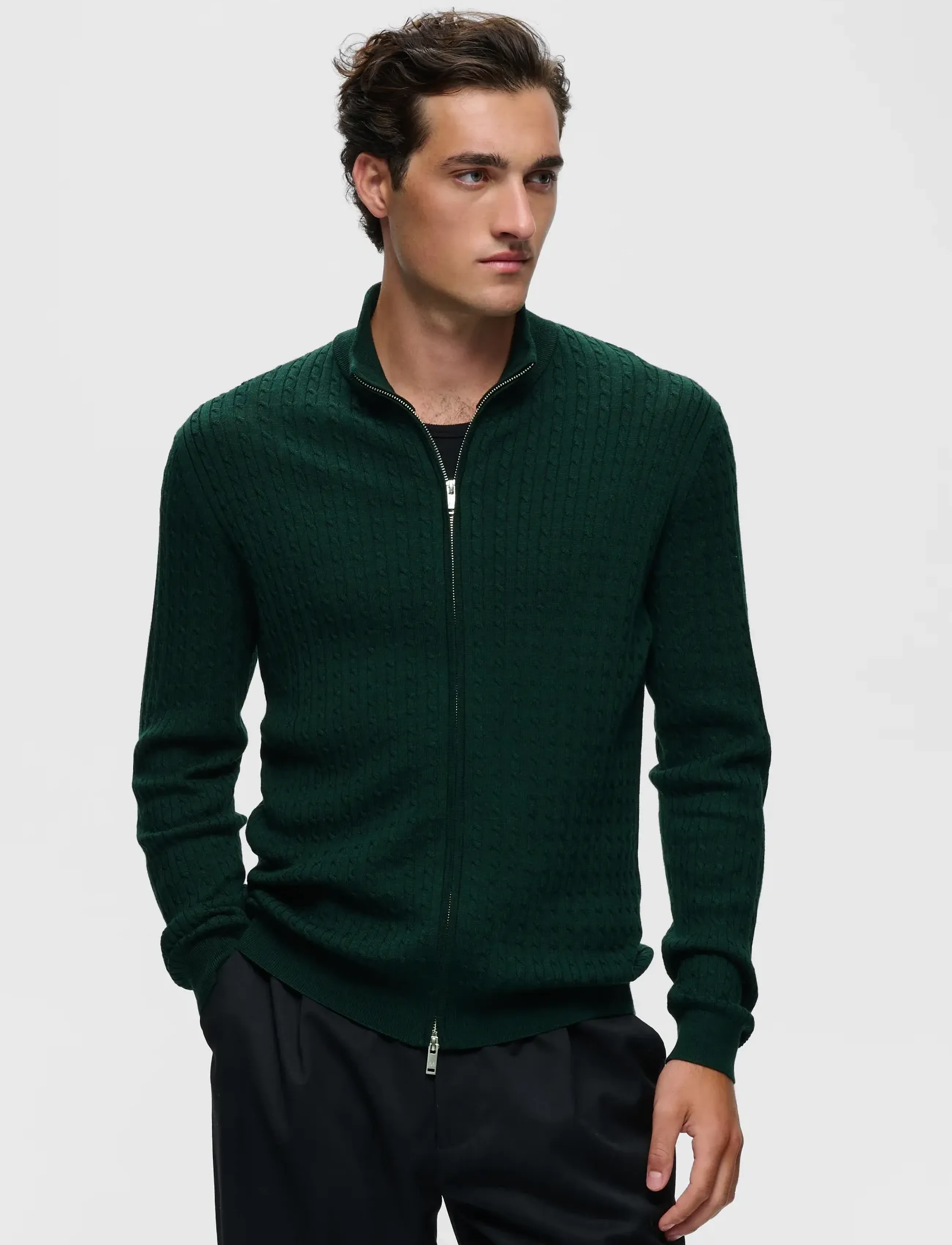 Matinique - MAmason cabel - full zip jumpers - scarab melange - 0