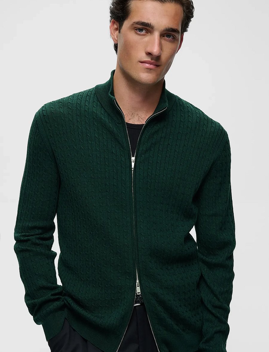 Matinique - MAmason cabel - full zip jumpers - scarab melange - 4