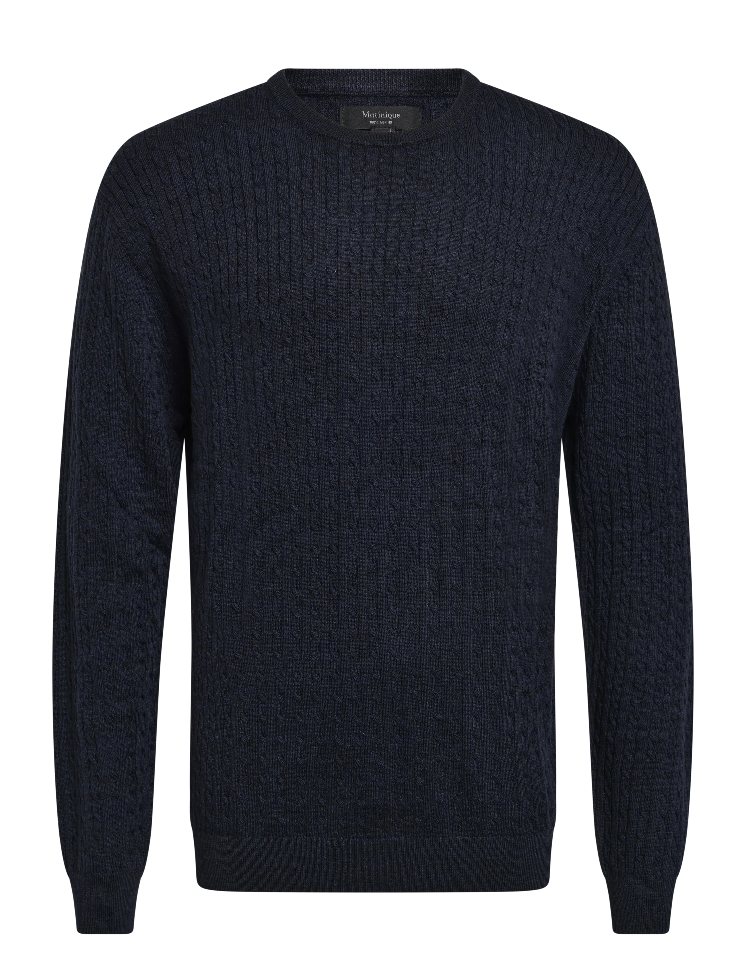 Matinique MAmargrate Cabel - Round Necks - DARK NAVY MELANGE / navy