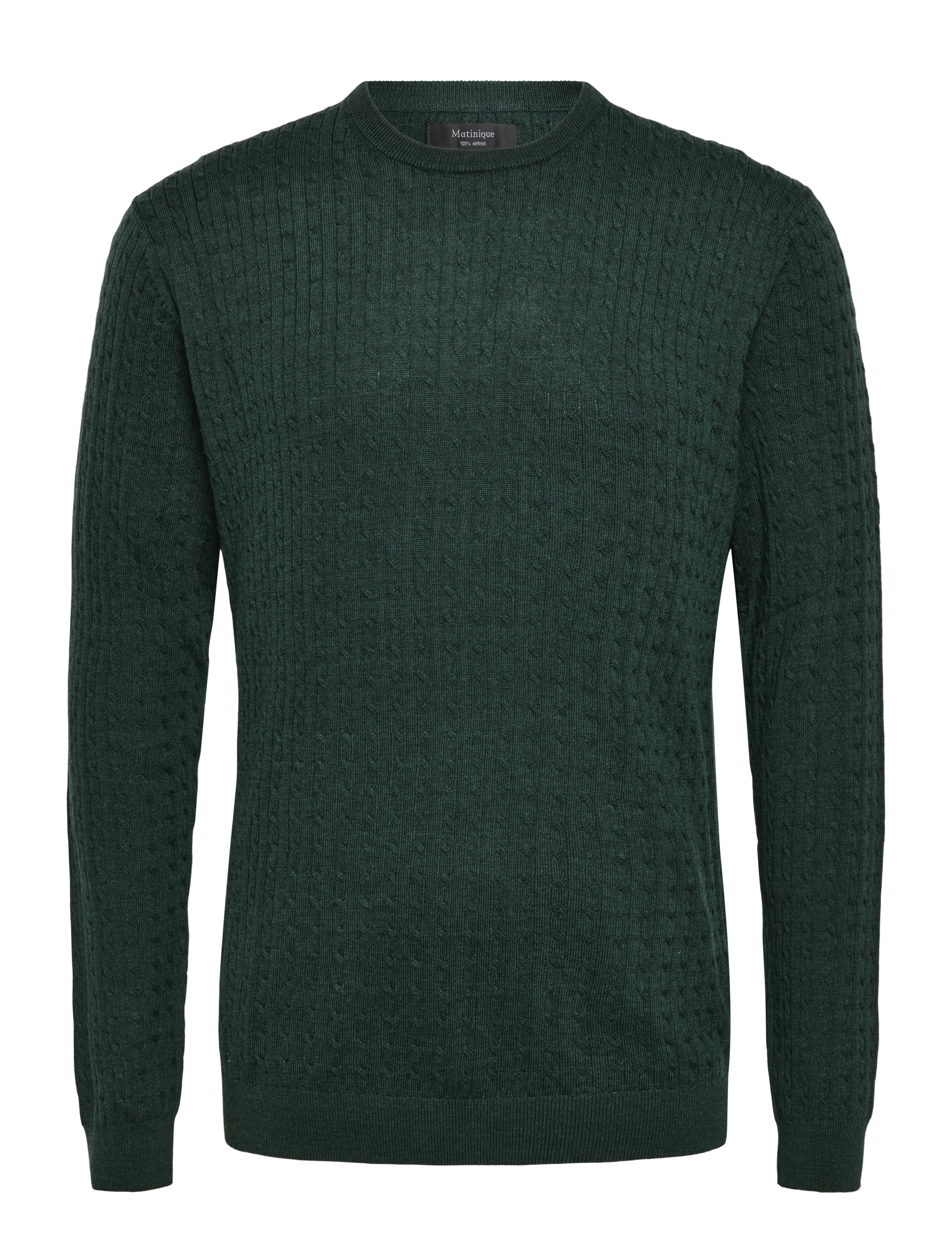Matinique MAmargrate Cabel - Round Necks - SCARAB MELANGE / green