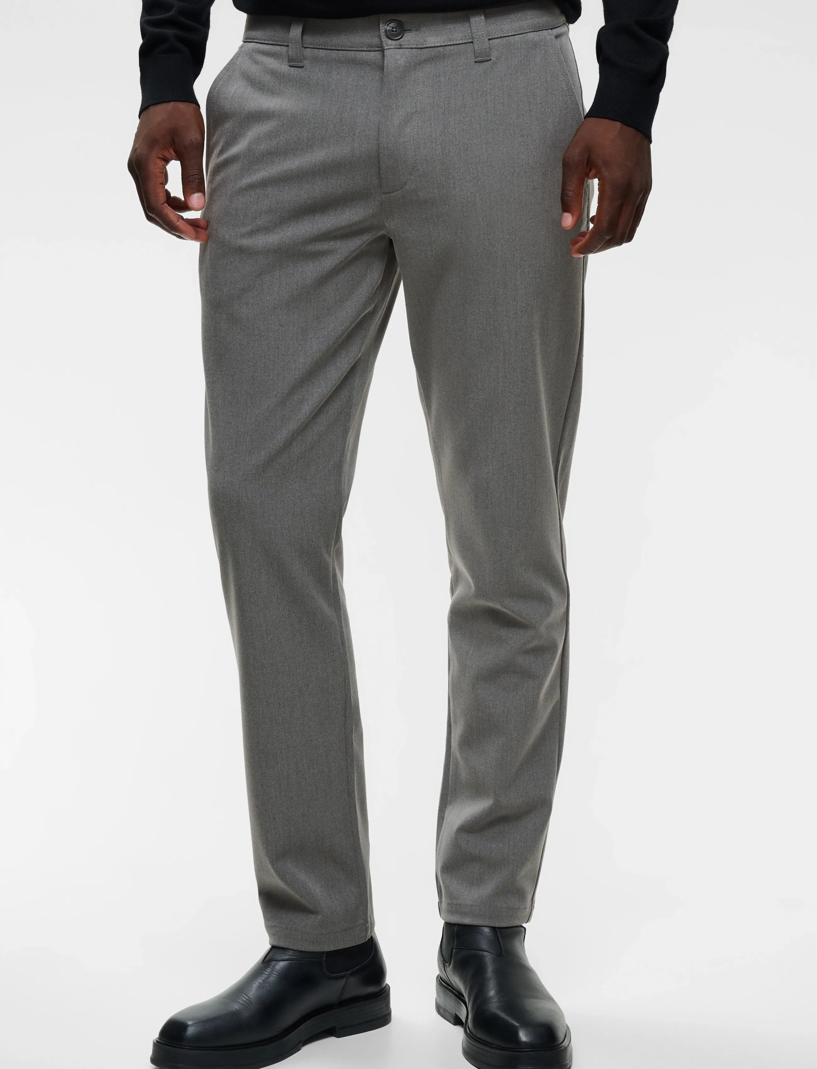 Matinique MAPristu - Casual byxor - MEDIUM GREY MELANGE / grey