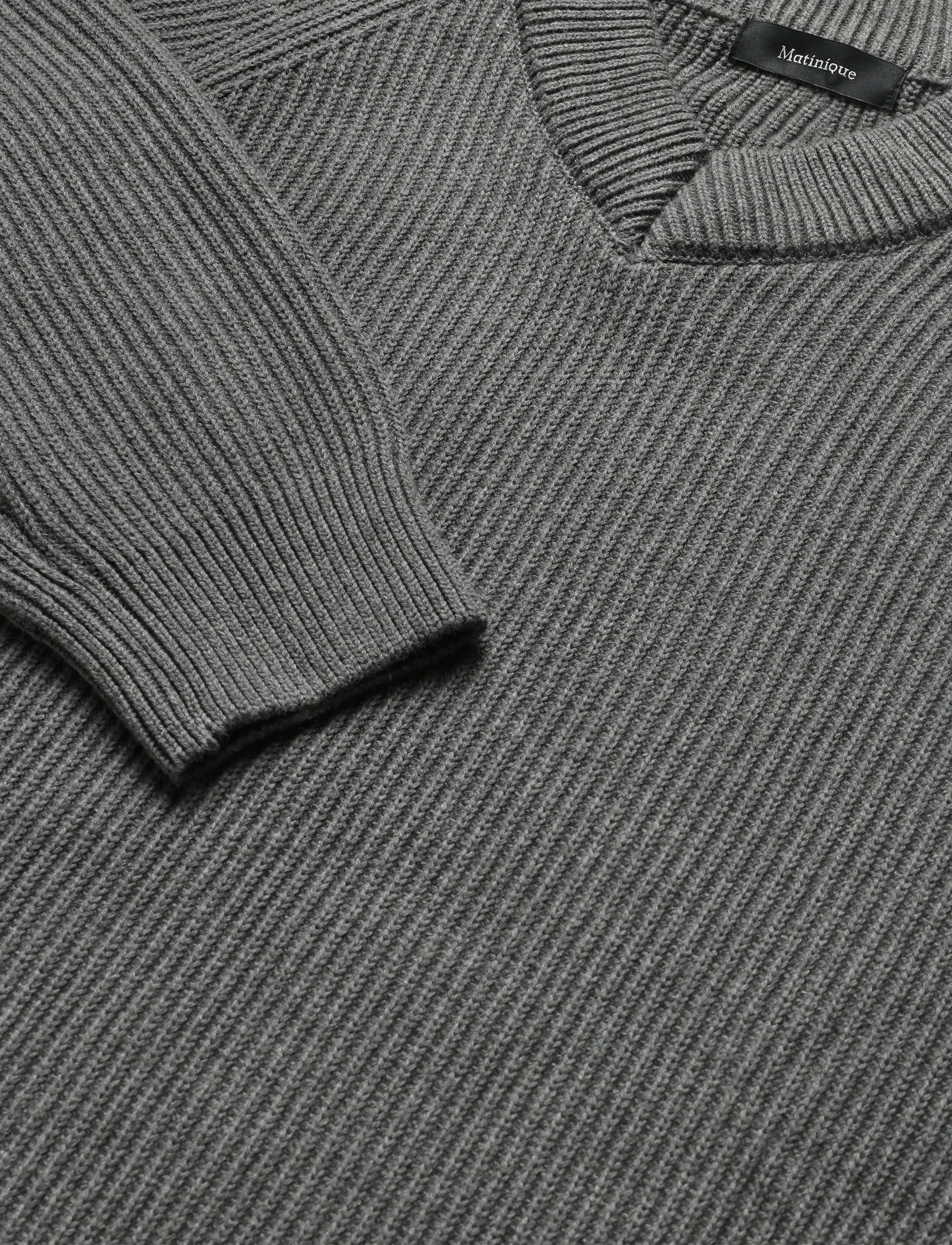 Matinique - MAhellson V - v-necks - medium grey melange - 2