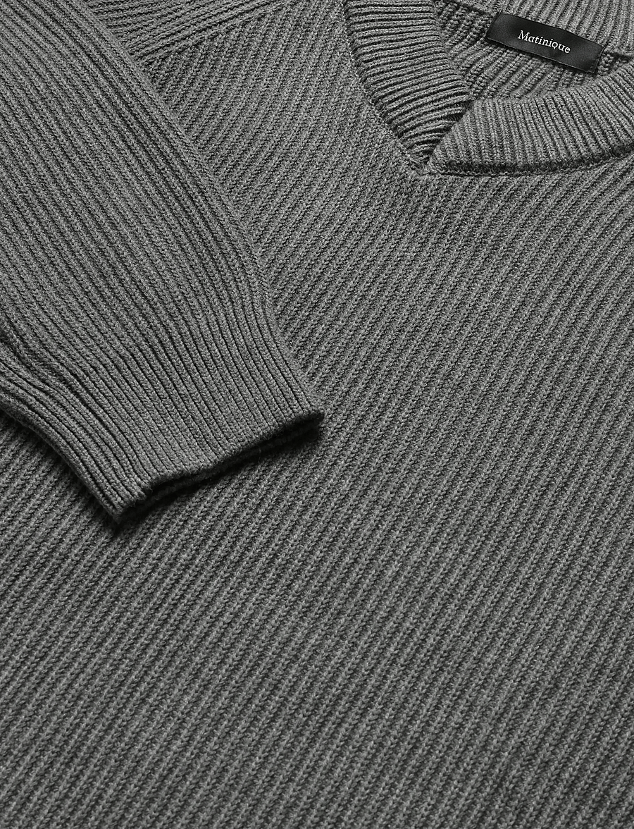 Matinique - MAhellson V - v-necks - medium grey melange - 2