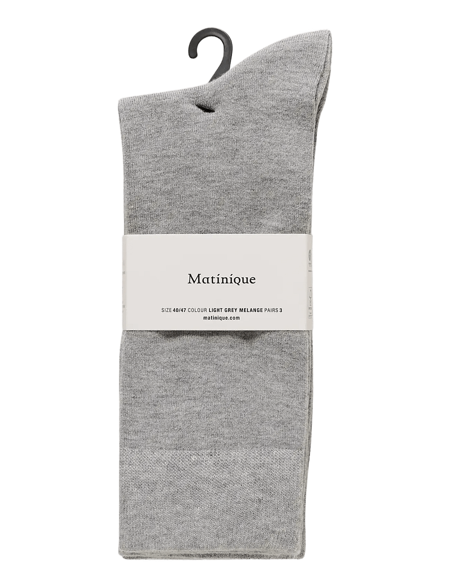 Matinique - MASocks 3-Pack - vanliga strumpor - light grey melange - 1