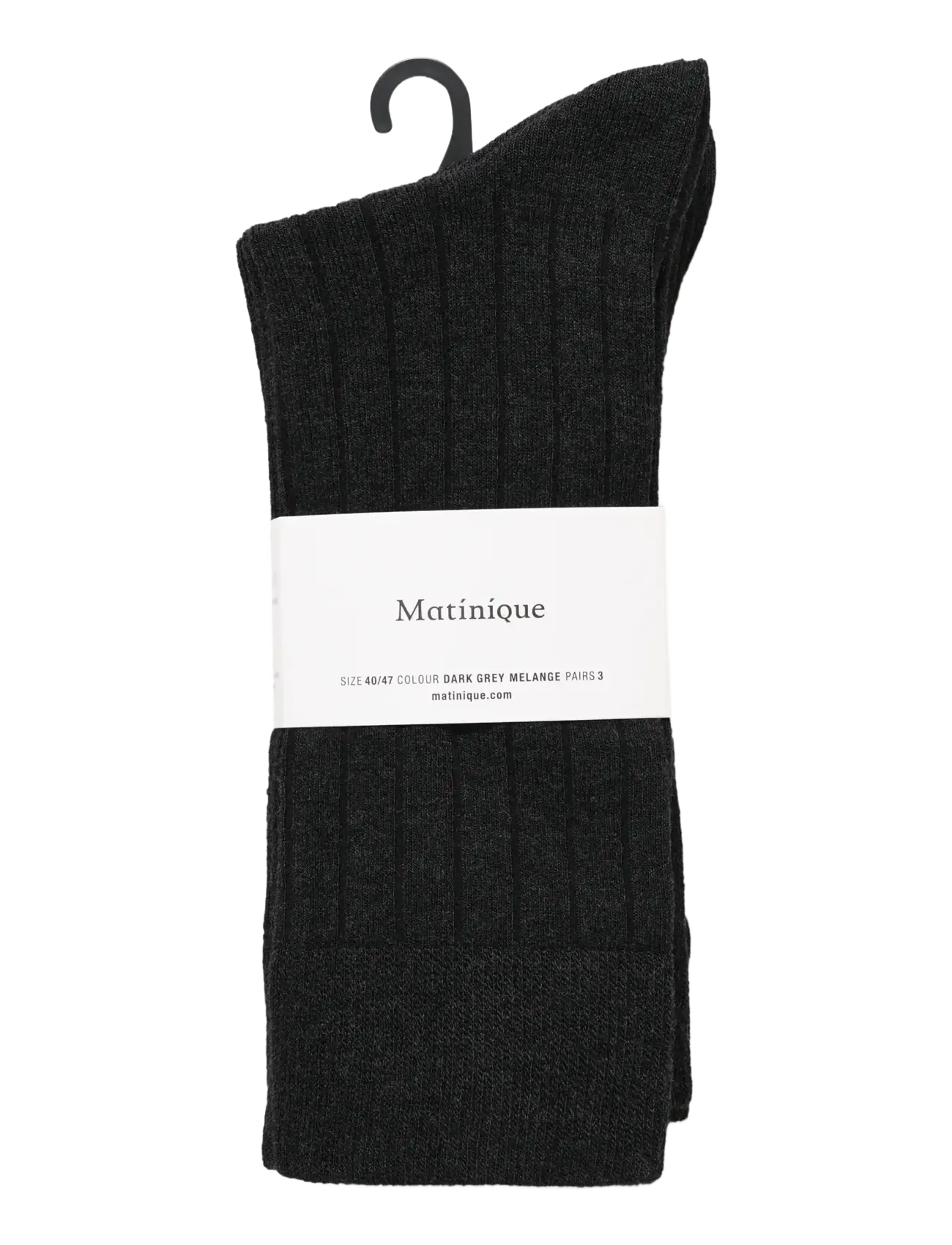 Matinique - MASocks rib 3-Pack - crew socks - black - 1