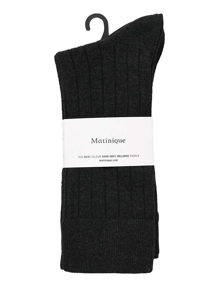 Matinique - MASocks rib 3-Pack - crew socks - black - 1