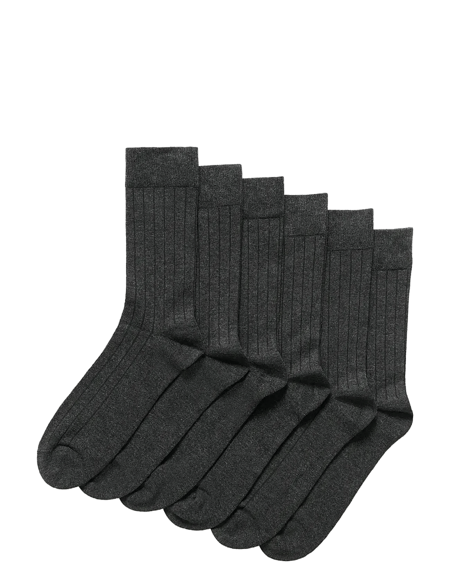 Matinique - MASocks rib 3-Pack - vanliga strumpor - dark grey melange - 0