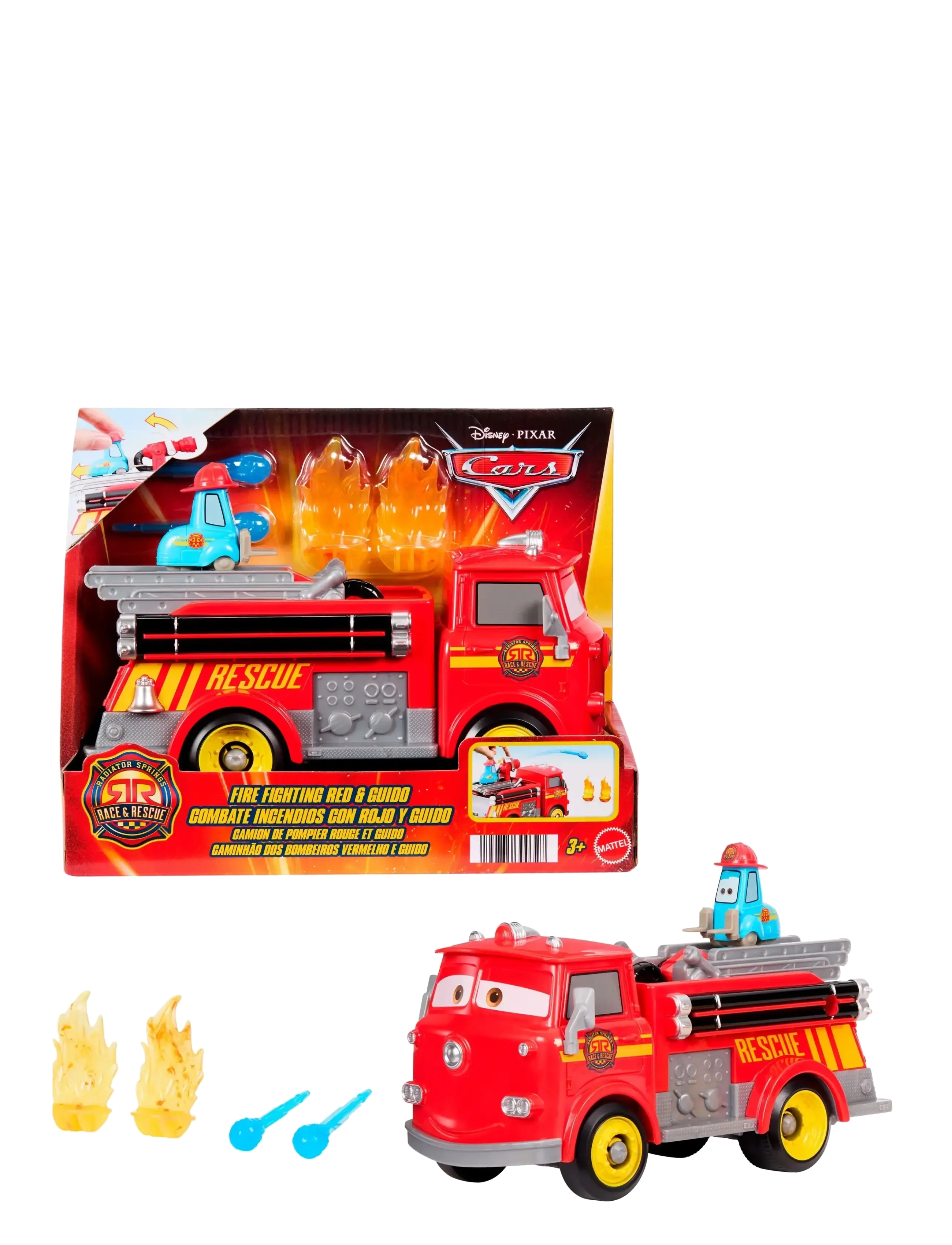 Biler Cars Hero 2025 R&R Firefighting Red & Guido, One Size, Toy Cars, Rot - Fire Trucks, Kinder