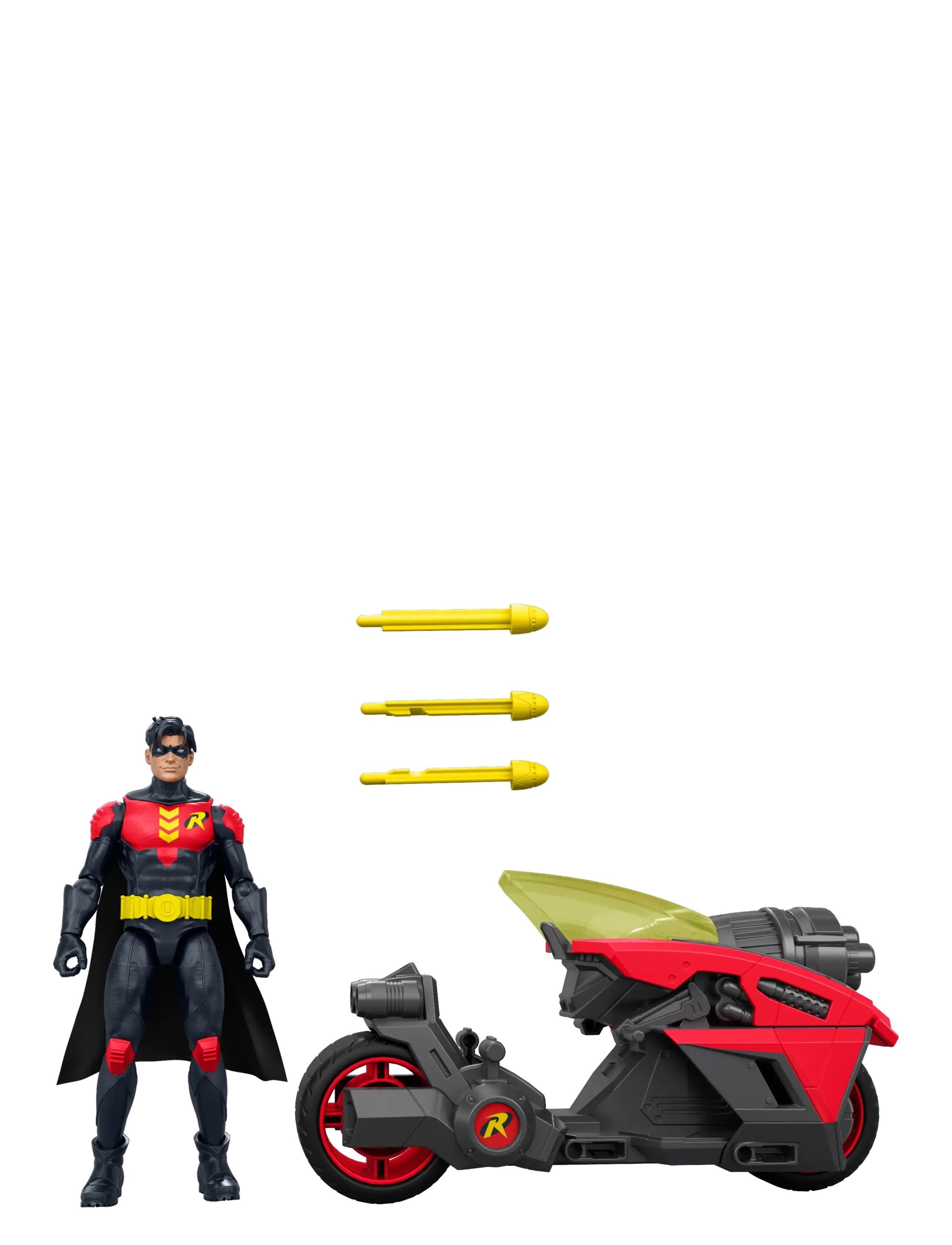 DC Comics - DC Comics DC Premier 6.5 Inch Batlink Robin Figure & Motorcycle Vehicle with Projectile Launch - multicolor - 2