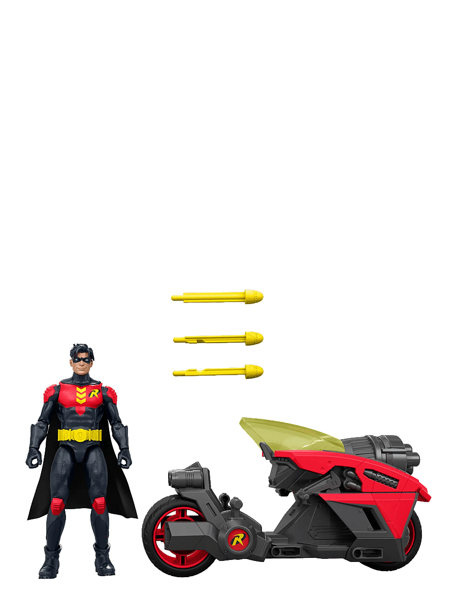 DC Comics - DC Comics DC Premier 6.5 Inch Batlink Robin Figure & Motorcycle Vehicle with Projectile Launch - multicolor - 2