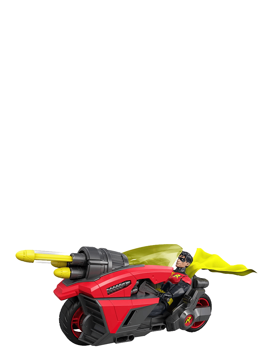 DC Comics - DC Comics DC Premier 6.5 Inch Batlink Robin Figure & Motorcycle Vehicle with Projectile Launch - multicolor - 3