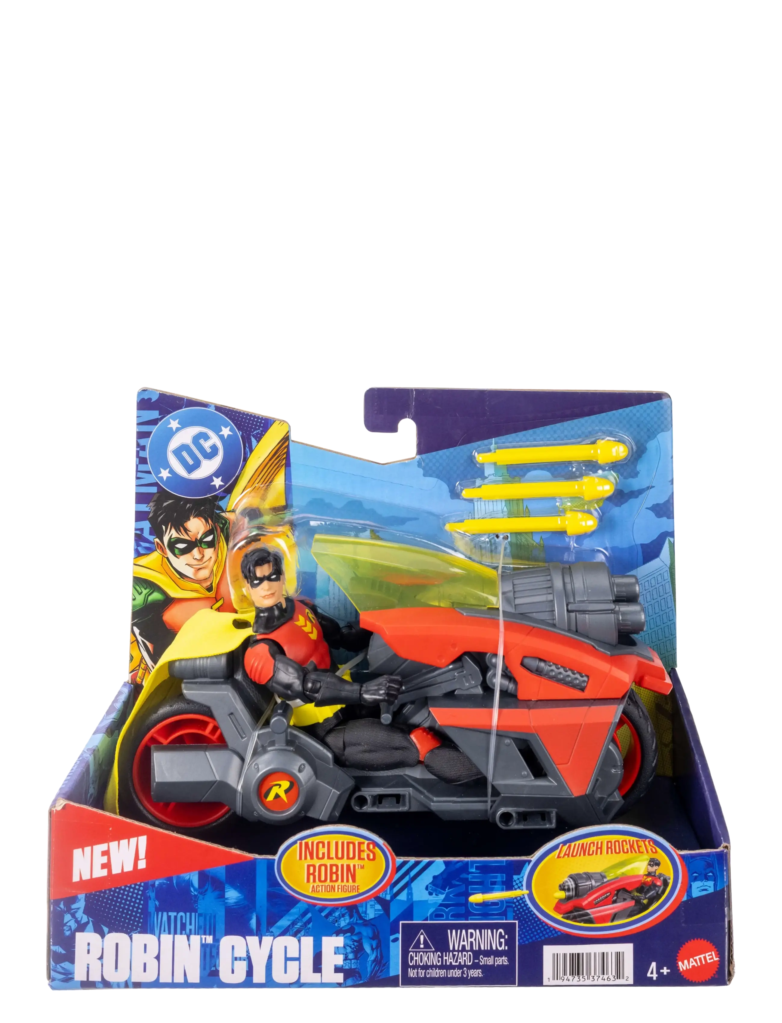 DC Comics - DC Comics DC Premier 6.5 Inch Batlink Robin Figure & Motorcycle Vehicle with Projectile Launch - multicolor - 5