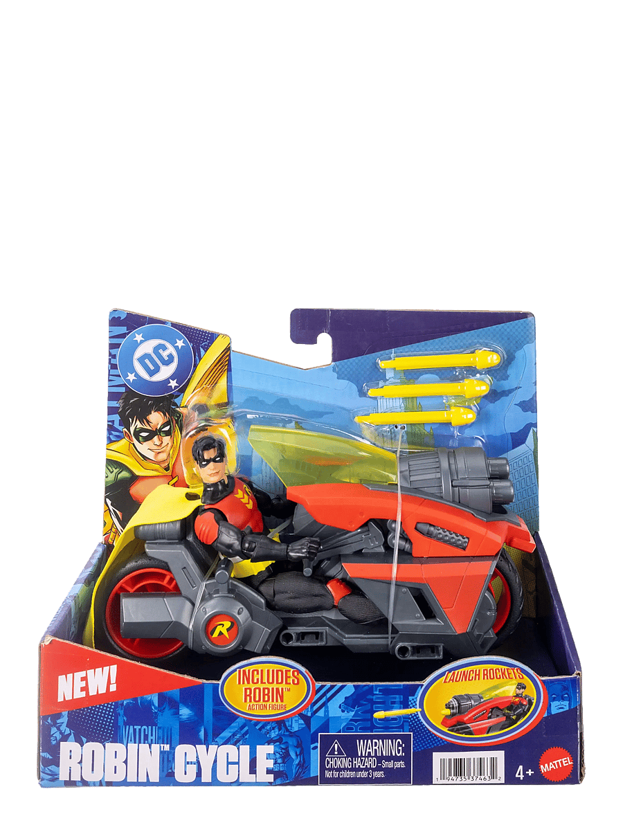 DC Comics - DC Comics DC Premier 6.5 Inch Batlink Robin Figure & Motorcycle Vehicle with Projectile Launch - multicolor - 5