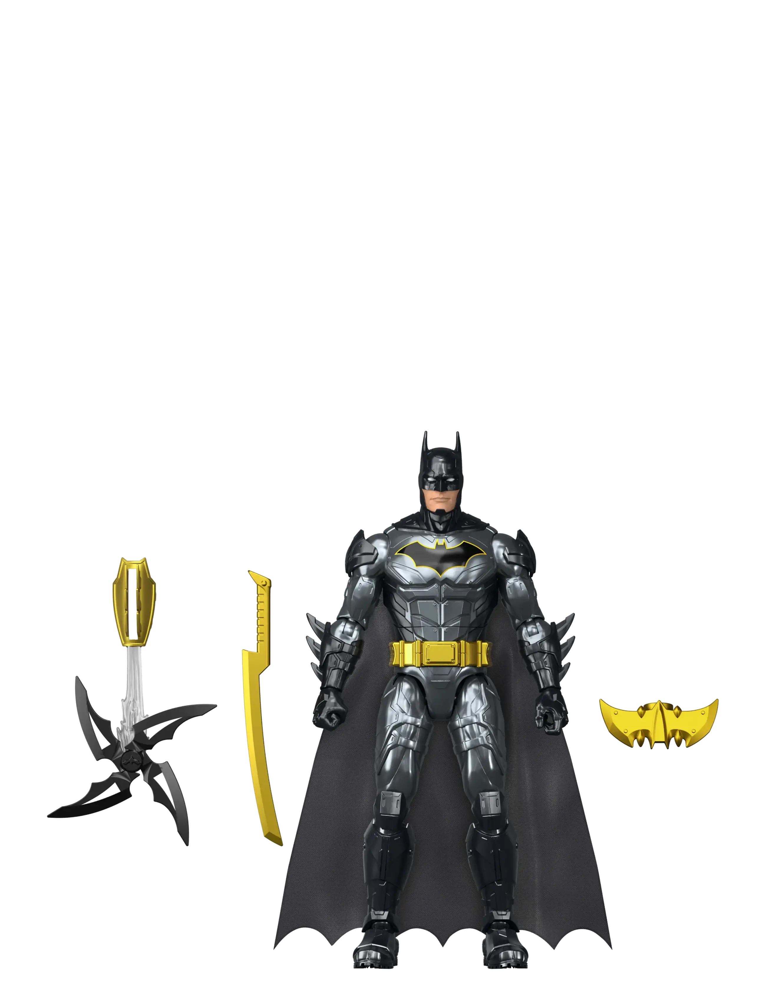 DC Comics Dc Comics Dc Crime Crusher Batman Action Figure, 25 Plus Phrases & Sounds, Articulation, 4 Weapons, One Size, Grey, Legesæt Og Actionfigurer