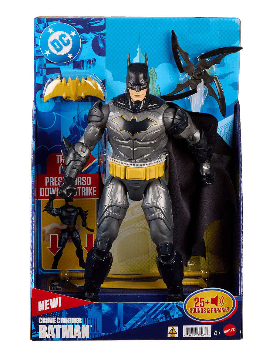 DC Comics - DC Comics DC Crime Crusher Batman Action Figure, 25 Plus Phrases & Sounds, Articulation, 4 Weapons - multicolor - 4
