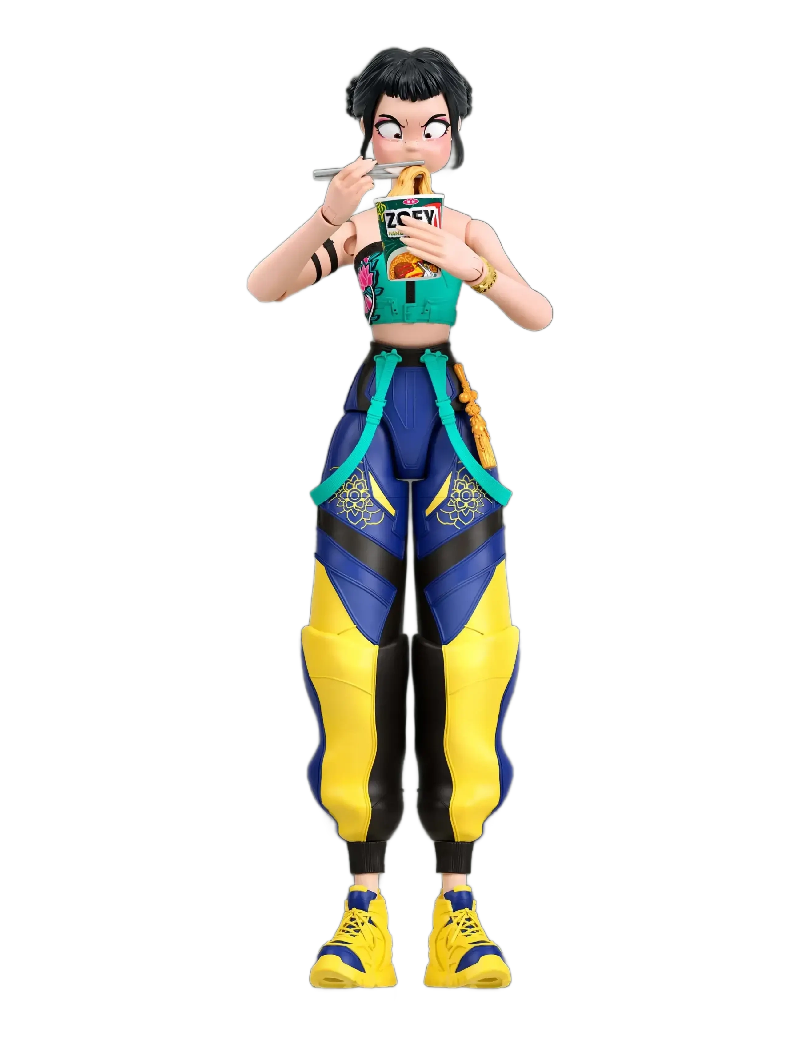 Demon Hunters - KPop Demon Hunters HUNTR/X Zoey 5.6-inch Action Figure with Accessories & Swappable Faces - multicolor - 4