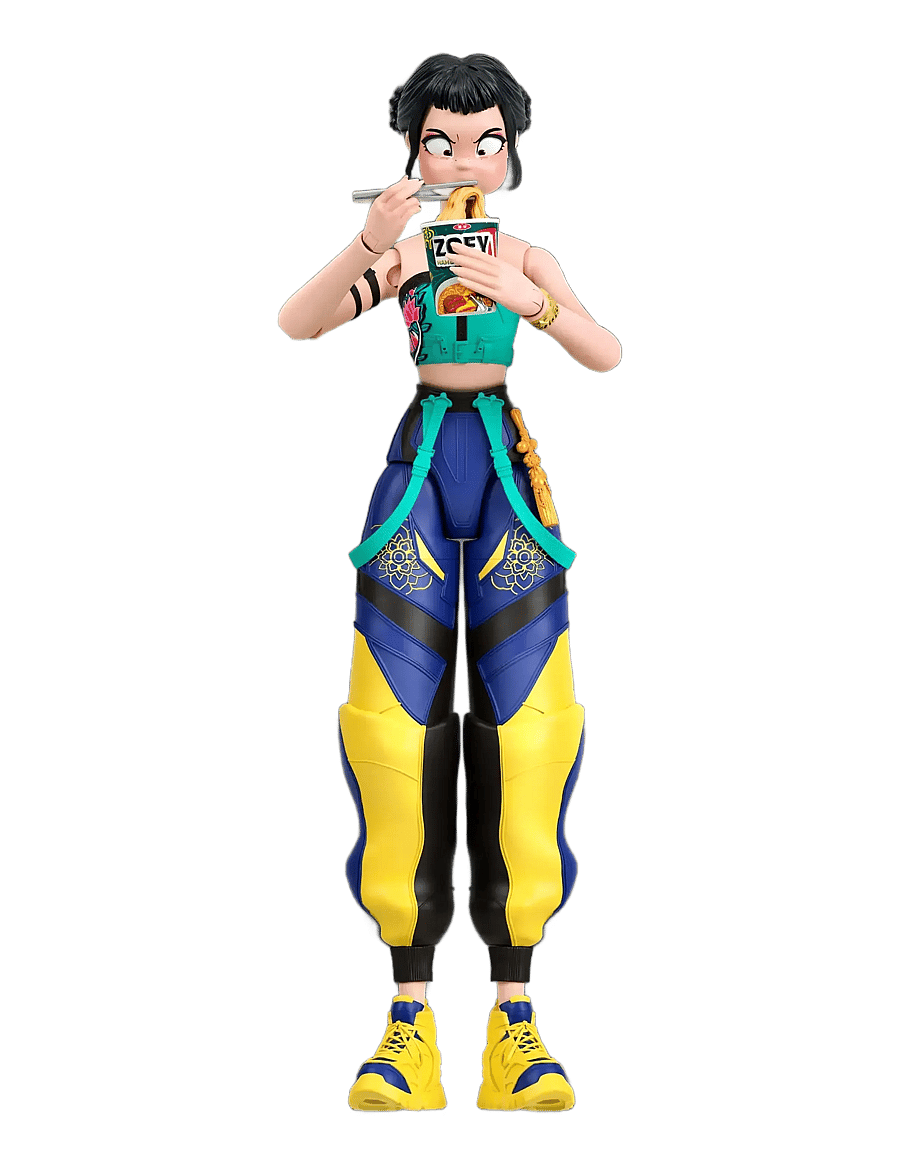 Demon Hunters - KPop Demon Hunters HUNTR/X Zoey 5.6-inch Action Figure with Accessories & Swappable Faces - multicolor - 4